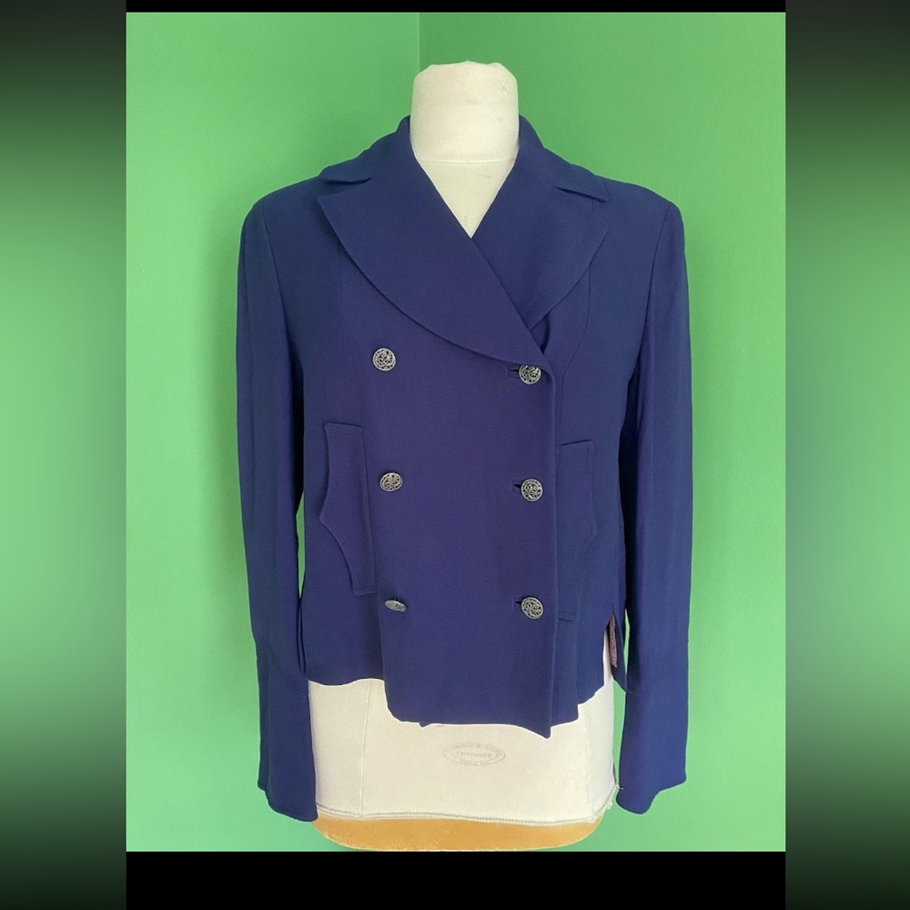 Vintage Bazar Christian Lacroix Purple Double Breasted Blazer France 40